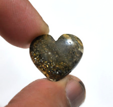 Natural Black Sunstone Heart Shape Cabochon 18.85 Crt Loose Gemstone For Jewelry picture