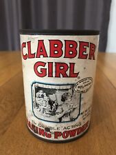 VINTAGE CLABBER GIRL DOUBLE ACTING BAKING POWDER TIN 24 OZ USA MADE picture