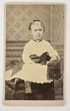 Antique CDV Photo ID'd Emeson Victorian Girl Child Early Death Emerson Lowell MA picture