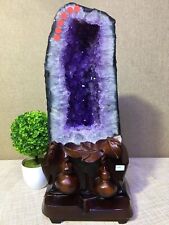 55LB TOP Natural Amethyst geode quartz crystal Furnishing articles+stand picture