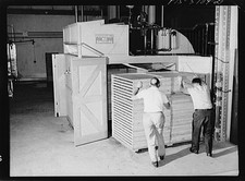 1930s Cabbage Dehydration Cabinet Dryer Men Pushing Trays Industrial Plant picture