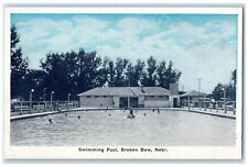 1940 Bathing Swimming Pool Broken Bow Nebraska Vintage Unposted Antique Postcard picture