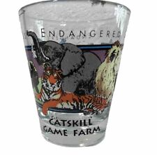 Vintage Catskill Game Farm NY Endangered Species Shot Glass Souvenir Collectable picture