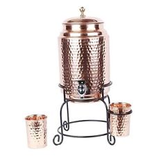 Copper Water Dispenser Pot with Tap & Lid for Storage Water Home For Gift picture