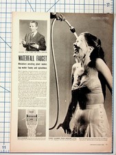 1940s Waterfall Faucet Aerator & Neet Cream Deodorant Vintage Magazine Page picture