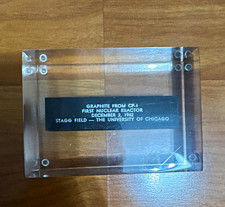 Clear Acrylic Paperweight Block w/ Graphite from C.P.-1 First Nuclear Reactor picture