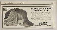 1927 Print Ad Bean's Cold-Proof Driving Caps Elk Leather L.L. Bean Freeport,ME picture
