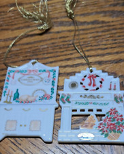LENOX HOLIDAY HOME COMING ORNAMENTS 1990 SET OF 2 picture