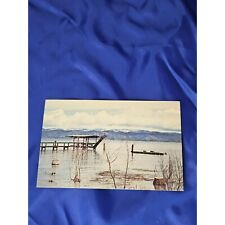 Clear Lake California In Winter Postcard Chrome Divided picture