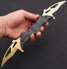 DARK KNIGHT SPRING ASSISTED DUAL BLADE BATMAN TACTICAL FOLDING Pocket KNIFE BLK picture