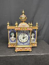 Vintage Chinese Cloisonné Brass Mantle Clock NOT WORKING SEE PICTURES  picture