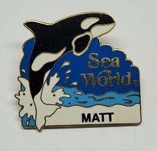 Vintage 1994 Sea World Matt Name Enamel Lapel Pin picture