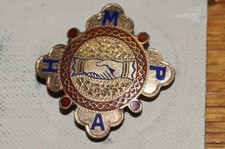 MHPA Handshake Fraternal Organization Lapel Pin Gold Filled 1897 Historical *** picture