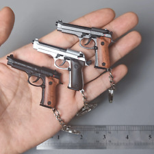 Mini Gun Keychain, 1:4 Scale Beretta 92f Keychain Pistol Model Keychain for Him picture
