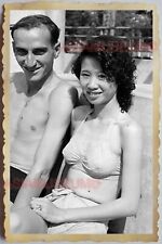 50s Vietnam SAIGON FRENCH USA WOMEN SWIMSUIT WAR LADY MAN OLD Vintage Photo 1153 picture