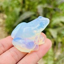 Opalite Frog Statue Handcrafted Blue Clear Crystal Frog Stone Healing Decoration picture
