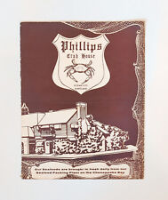 Circa 1970's Phillips Crab House Menu, Ocean City, Maryland picture