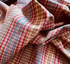 Vintage High End Decorator Striped Plaid Fabric ZZ070 picture