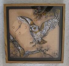 VINTAGE ELGIN 1970'S LARGE WALL OWL CLOCK  picture