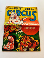 Clyde Beatty Cole Bros Circus Coloring Book Signed Mike The Clown 1967 13.5 x 10 picture