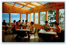 c1960s Dining Area, Blue Water Manor, Log Cabins in Lake George NY Postcard picture