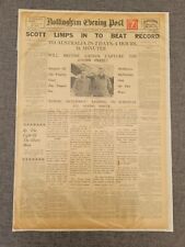 NOTTINGHAM EVENING POST FLYING DUTCHMEN RACE AUSTRALIA 1934 ORIGINAL NEWSPAPER picture