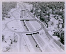 LG782 1961 Orig Photo ROOSEVELT CIRCLE Medford Interstate 93 New England Aerial picture