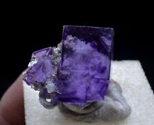 6g Natural Purple Fluorite Cube Quartz crystal Mineral Specimens picture