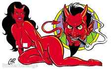 Devil Success STICKER Devil Girl & Devil Head Decal Poster Coop CP19 LARGE SIZE picture