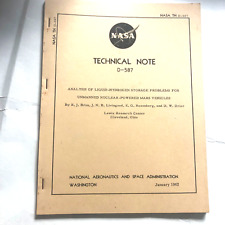 NASA 1962 Technical Note Book, Hydrogen Storage for Unmanned Mars Mission picture