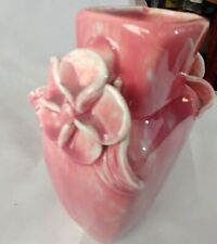 Small Pink Vase Cabo  Sculpted Flowers On Side  picture