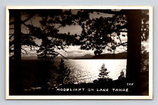 RPPC Moonlight on Lake Tahoe Lake Tahoe CA Postcard picture