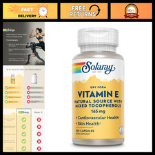 SOLARAY Vitamin E, Dry 200 IU w/Mixed Tocopherols | Healthy Cardiac Function & S picture