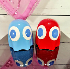 Pac-Man Red and Blue Ghost Salt & Pepper Shakers Complete Set with Box 3