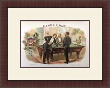 Fancy Shot - Billiards Men's Club, Cigar Box Label Art Repro 1800's Cust Framed picture
