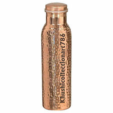 Copper Hammered Water Drinking Bottle Joint Free Ayurveda Health Benefits 1000ML picture