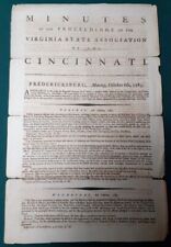 1783-86 Minutes of Proceedings of Virginia Society of Cincinnati Fredericksburg picture