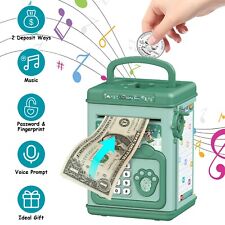Green Electronic Piggy Bank ATM Password Money Coin Safe Saving Box For Kids picture