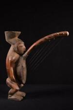 18242 African Old Mangbetu Guitar / Herp / Music Instrument Dr Congo picture
