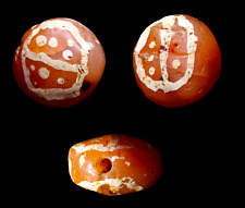 CERTIFIED AUTHENTIC Rare Ancient Etched Carnelian Bead with FERTILITY Pattern picture