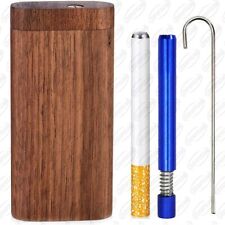 Wooden Dugout Pipe Self Cleaning Metal Bat Poker Smoking Pipe One Hitter Kit picture
