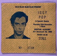 Iggy Pop Ticket Original Blah Blah Blah Tour Brixton 1986 picture