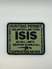 GREEN ISIS HUNTING PERMIT EMBROIDERED HOOK PATCH picture