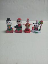 Lot Of 4 Solar Powered Christmas Themed Bobbleheads  picture