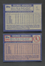 1984 Topps #540 George Hendrick - Printing Error No Number picture