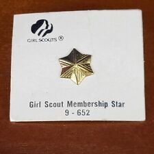 Vintage Small Gold Tone Star Lapel Hat Pin 6 Sided Girl Scouts 1/2
