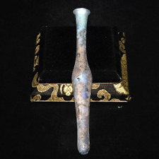 Ancient Roman Glass Intact Medical Vessel with Long Neck and Iridescent Patina picture