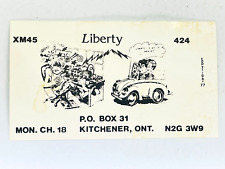 Vintage QSL Card Ham CB Amateur Radio Liberty XM45 Kitchener Ontario Canada picture