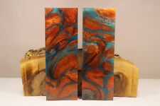 COPPER TURQUOISE COMPOSITE KNIFE HANDLE MATERIAL BLANK SCALES (420) picture