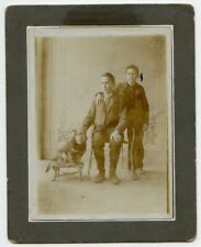 Teenage Boys with Dog  Vintage Original Photo picture